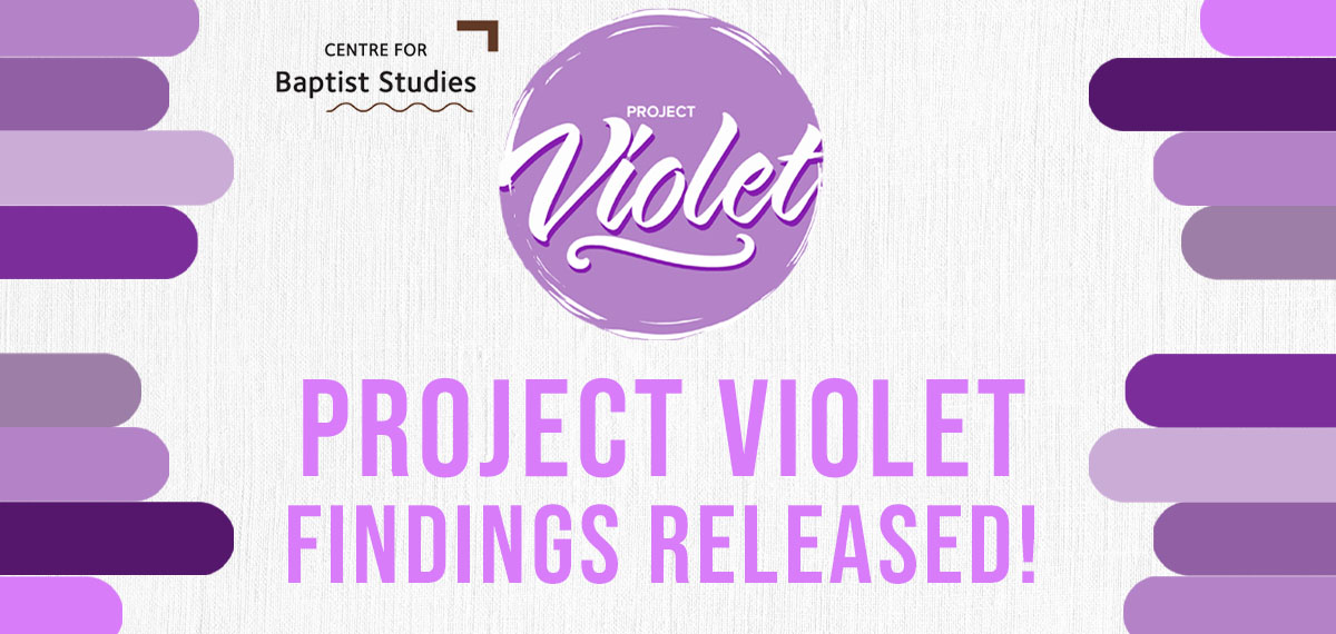 Project Violet is a major study into women’s experience of ministry, which has sought to understand more fully the theological, missional, and structural obstacles women ministers face in the Baptist community in England and Wales.